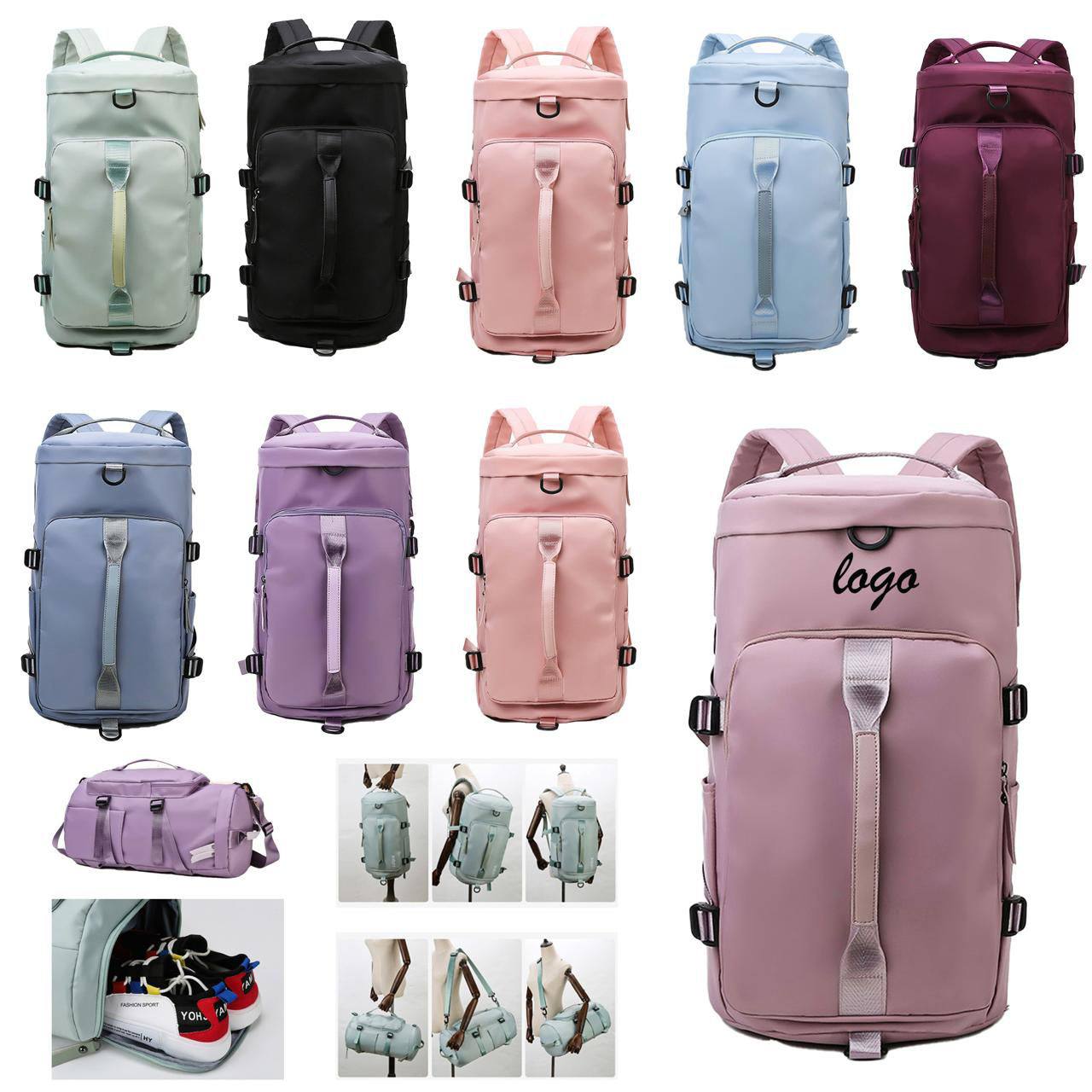 2 in 1 Travel Duffle Bag with Shoe Compartment