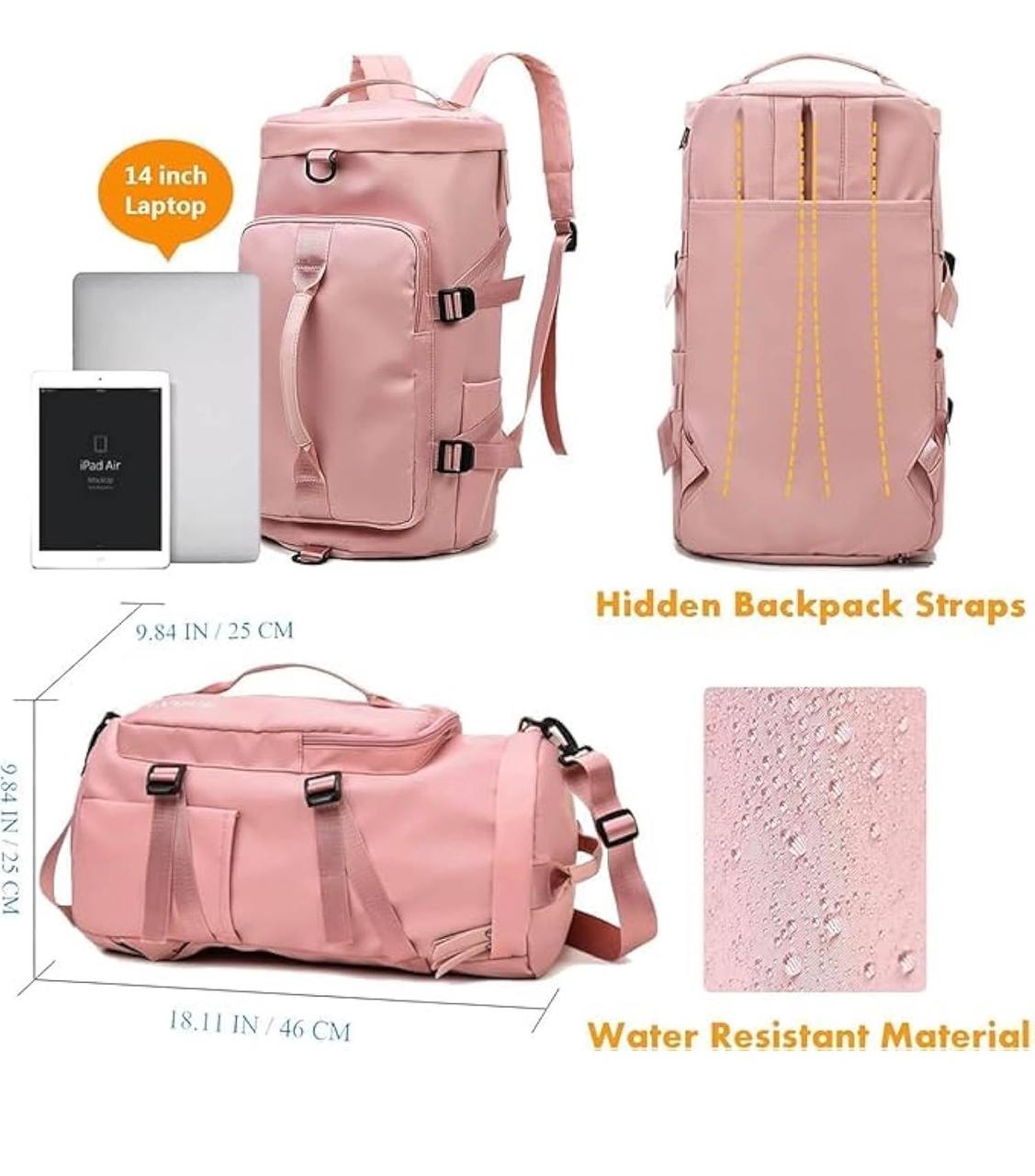 2 in 1 Travel Duffle Bag with Shoe Compartment