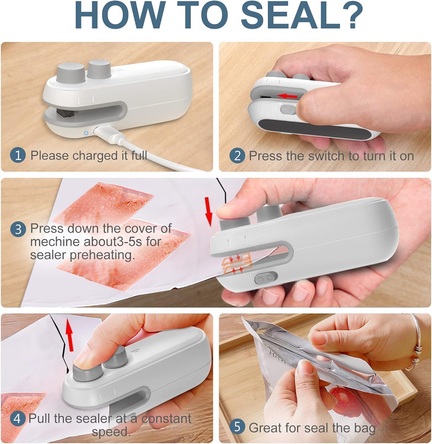 2 In 1 Rechargeable Mini Sealer